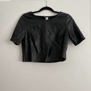 H&M Leather Crop Top